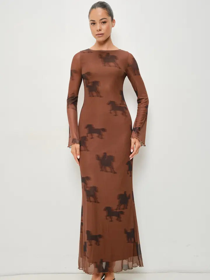 9/10 PREORDER- Roger Horse Print Dress
