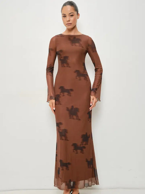 9/10 PREORDER- Roger Horse Print Dress