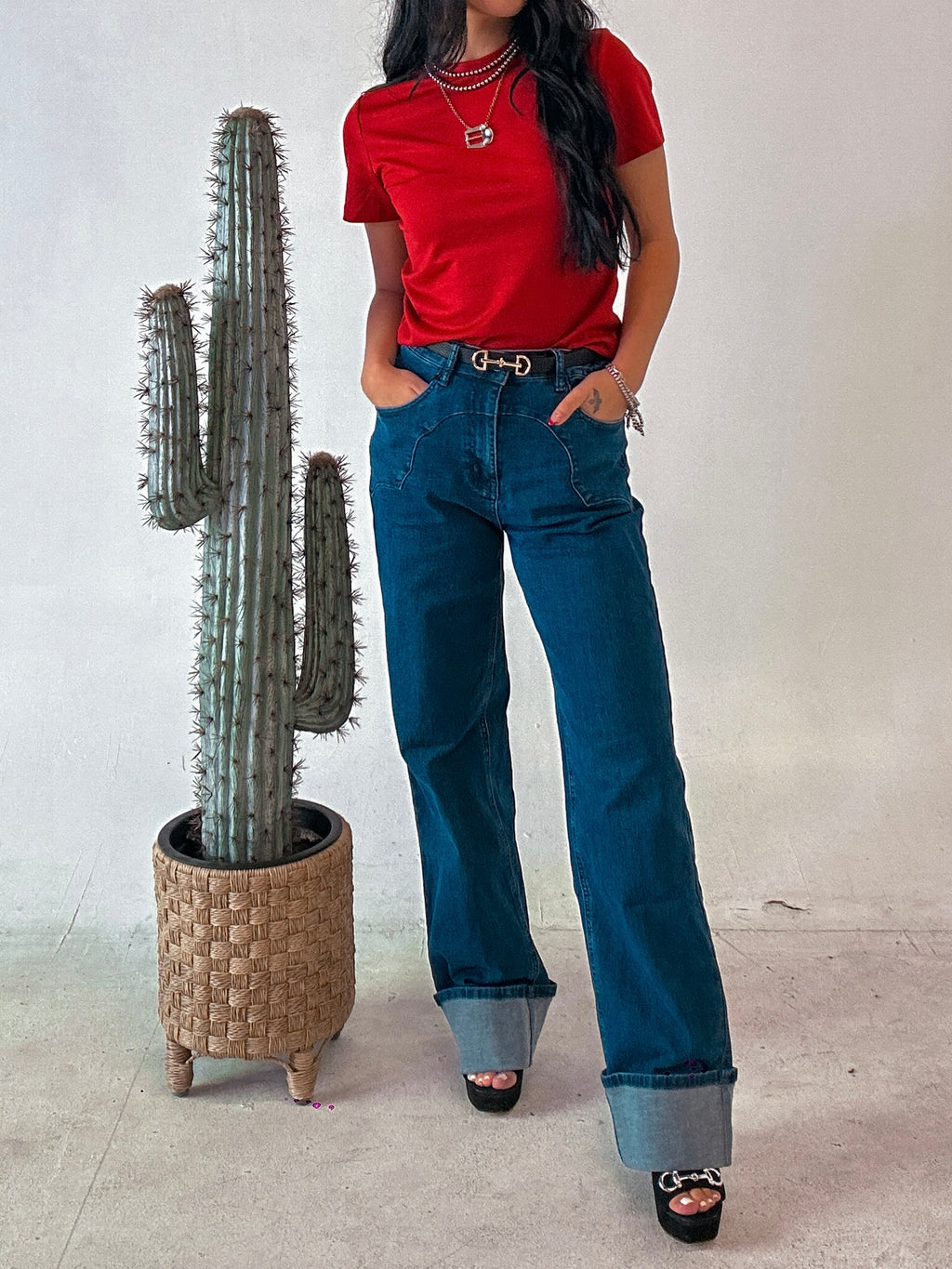 Cloud Basic Tee-Red
