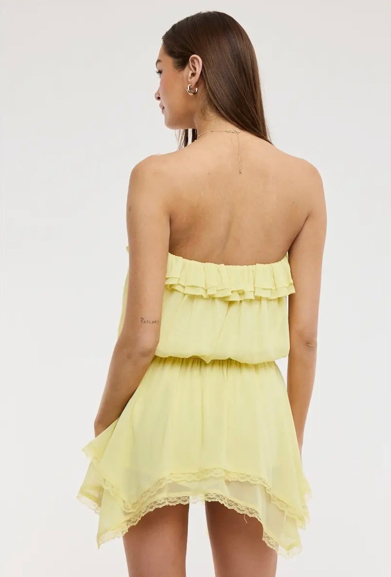 Lace High Low Mini Dress