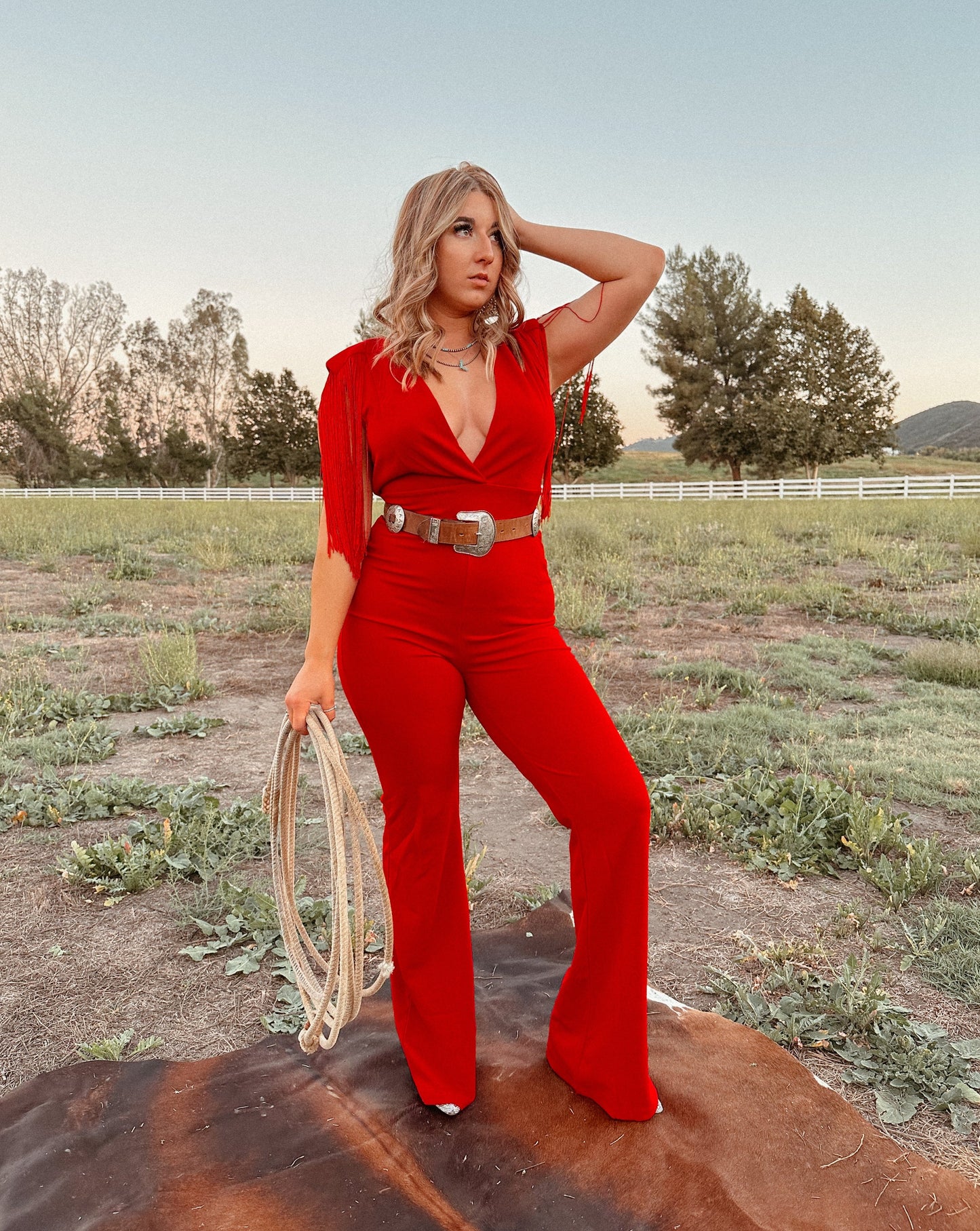 The Buckin’ Jumpsuit-Red