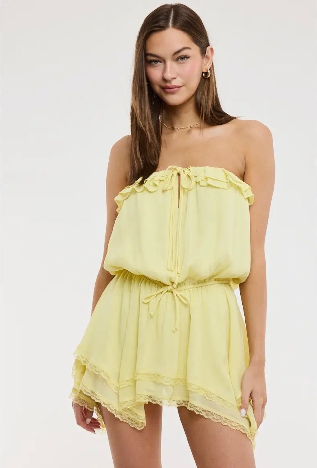 Lace High Low Mini Dress