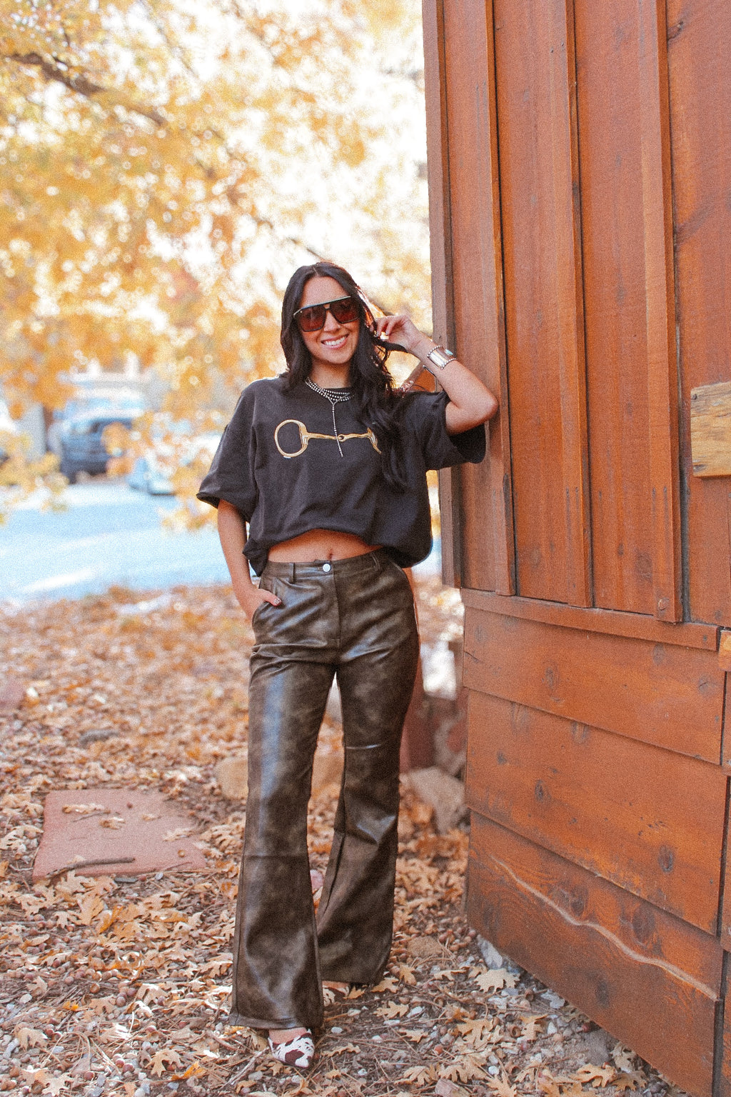 Gold Horse-Bit Boxy Tee