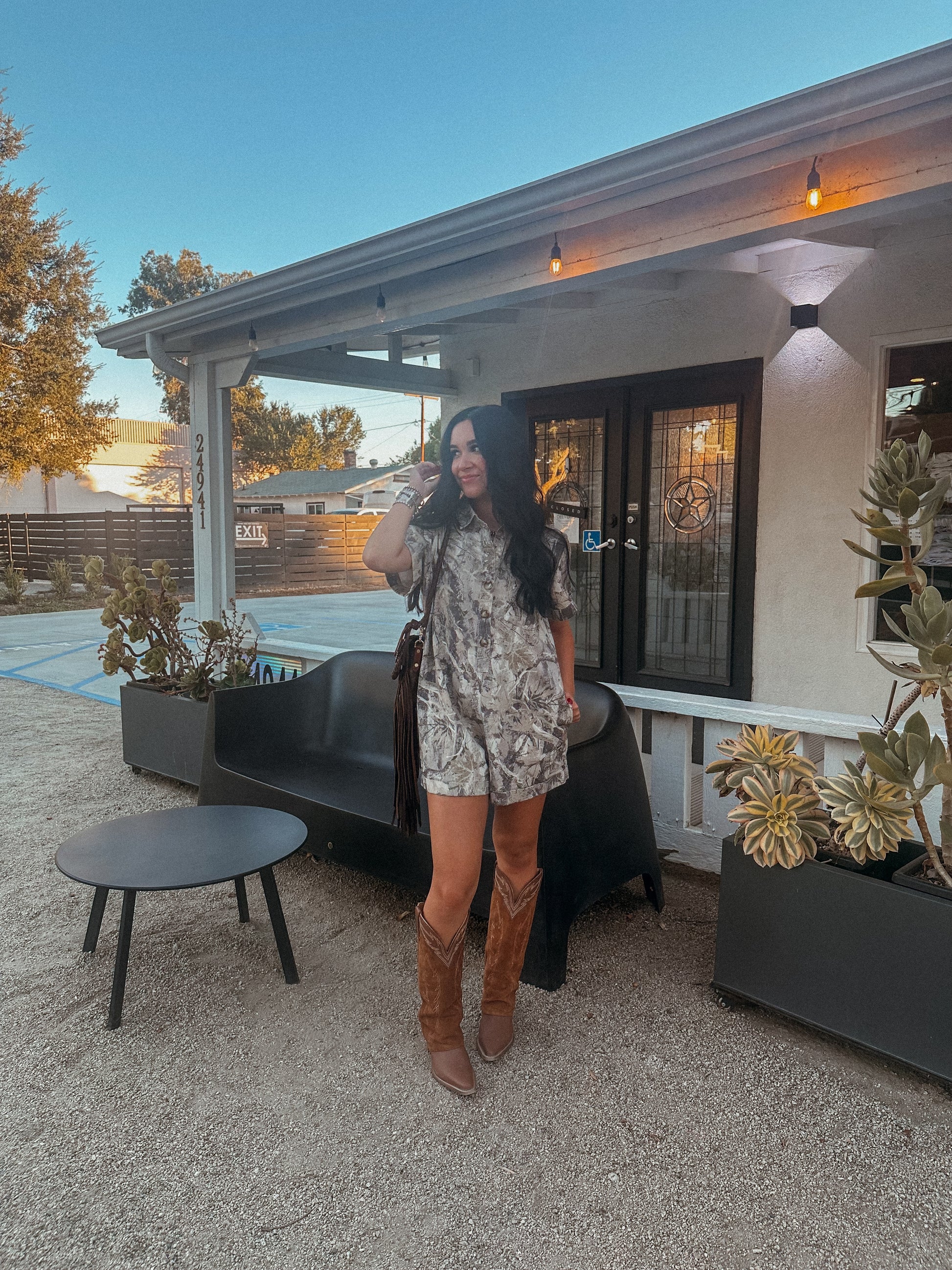 Pocketed Romper-Camouflage