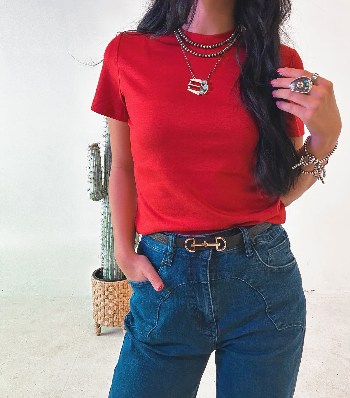 Cloud Basic Tee-Red