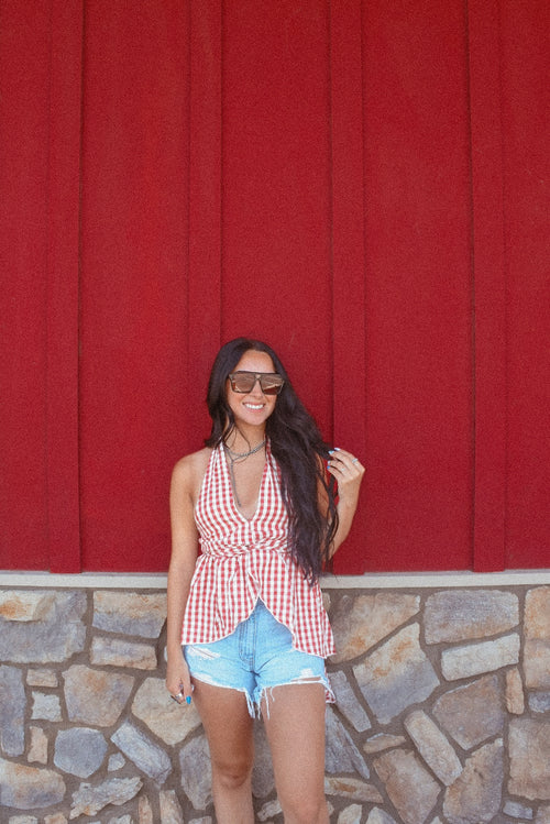 Blair Gingham Halter Top