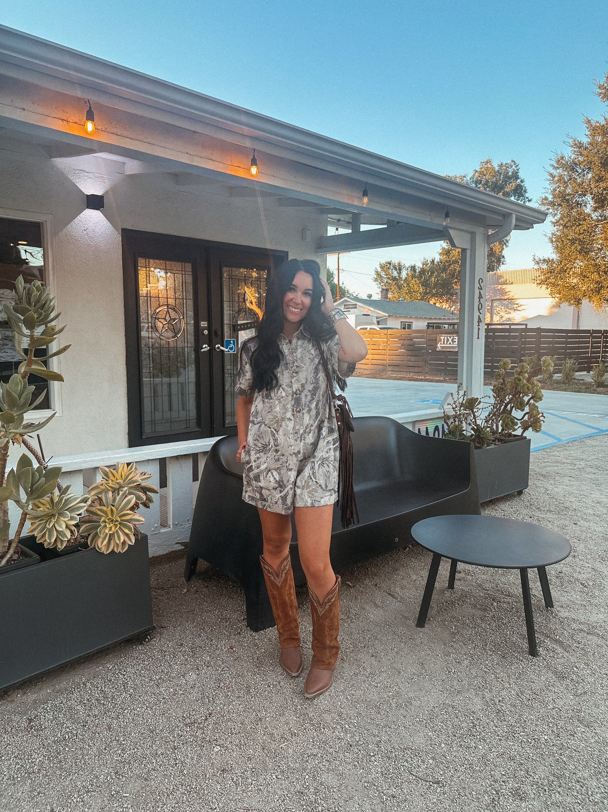 Pocketed Romper-Camouflage
