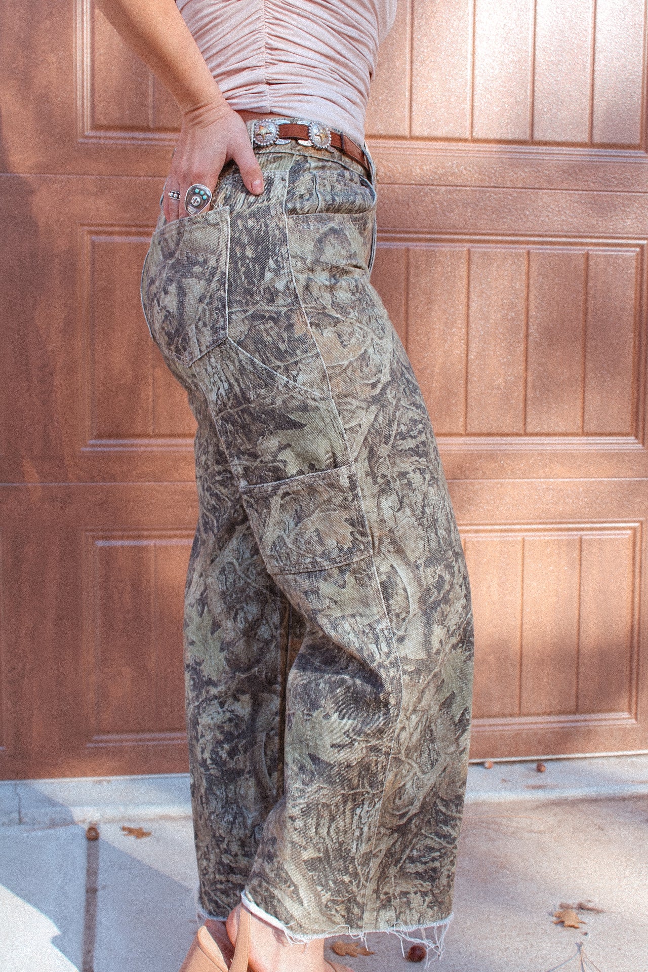 Wide-Leg Camo Pants