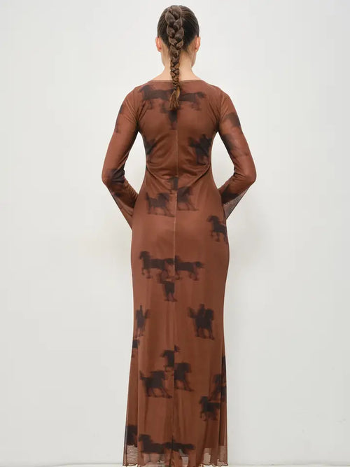 9/10 PREORDER- Roger Horse Print Dress