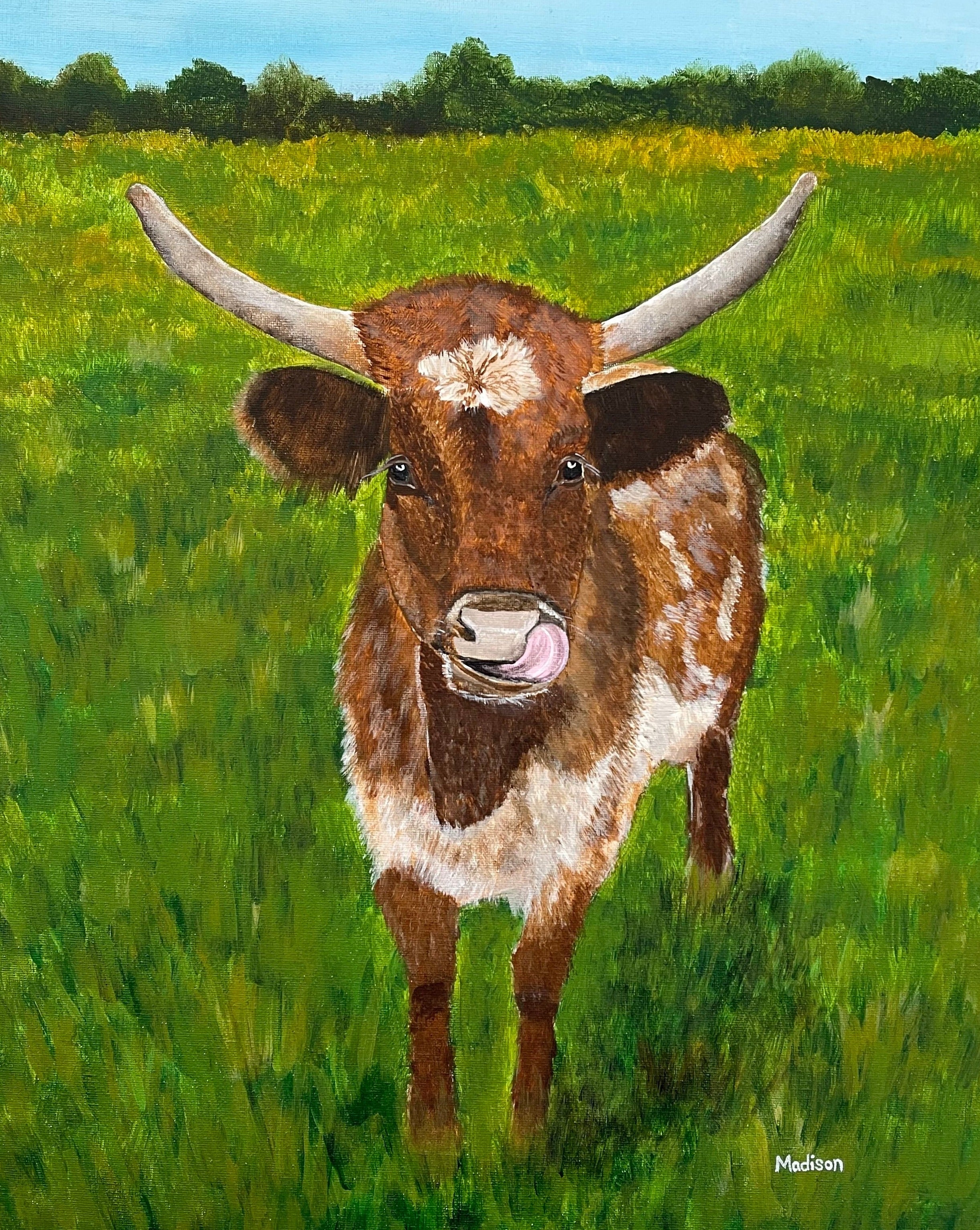 Young Longhorn Painting