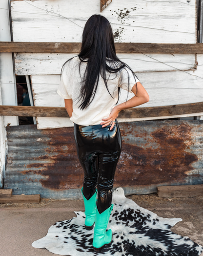 High Waisted Patent Leather Legging// S ONLY