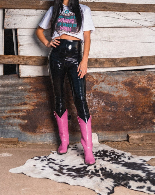 High Waisted Patent Leather Legging// S ONLY
