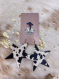 Cowhide Star Earrings